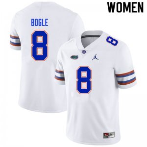 Women's Florida Gators #8 Khris Bogle NCAA Nike White Authentic Stitched College Football Jersey PMW8562FS